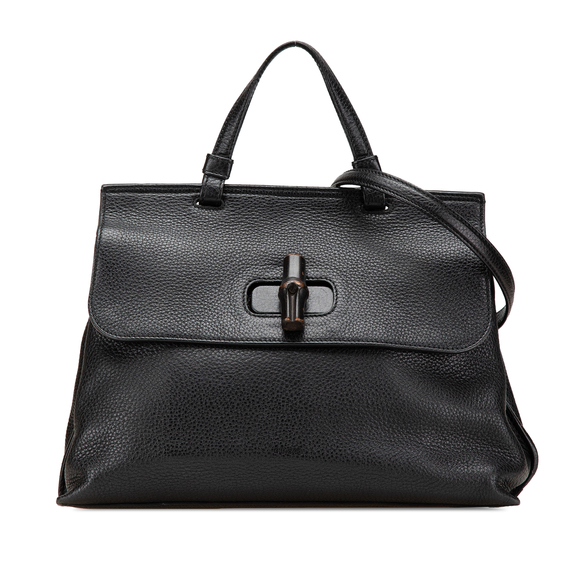 Pre-Loved Gucci Medium Leather Bamboo Daily Satchel - Picture 1 of 12
